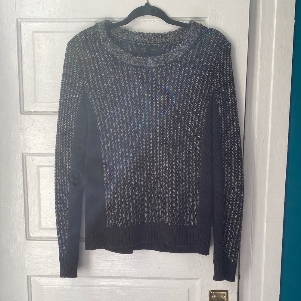 rag & bone Black and Gray Sweater